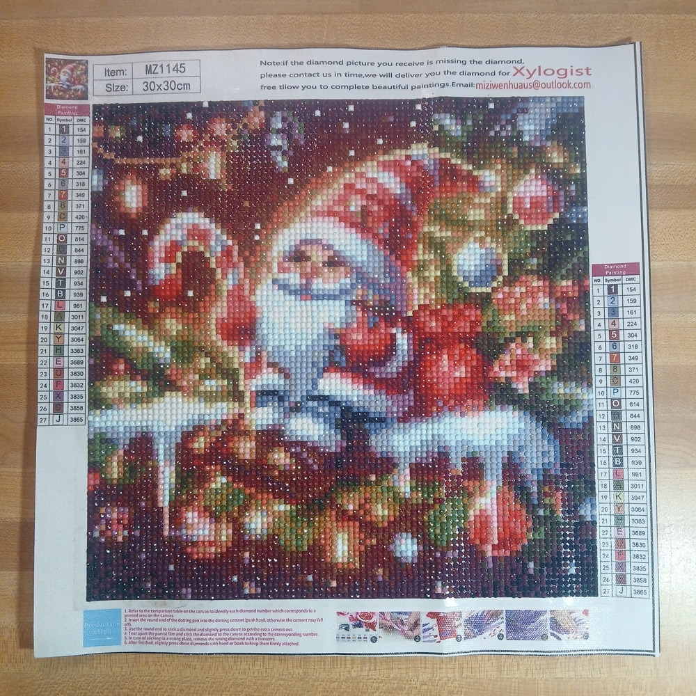 Finished 5D Diamond Art Painting Wall Art, Mini Santa In TreeSealed W/Clear Glue - Picture 1 of 1